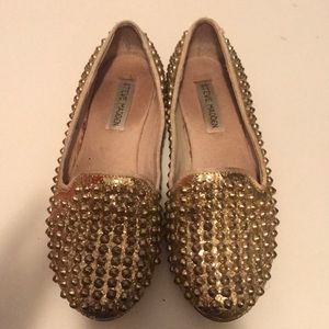 Steve Madden Gold sparkly and spiked flats
